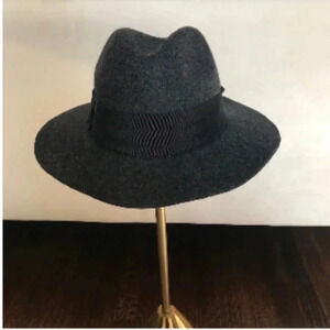 Zara Gray Wool Felt Floppy Fedora Hat Fall Winter classic boho Glam